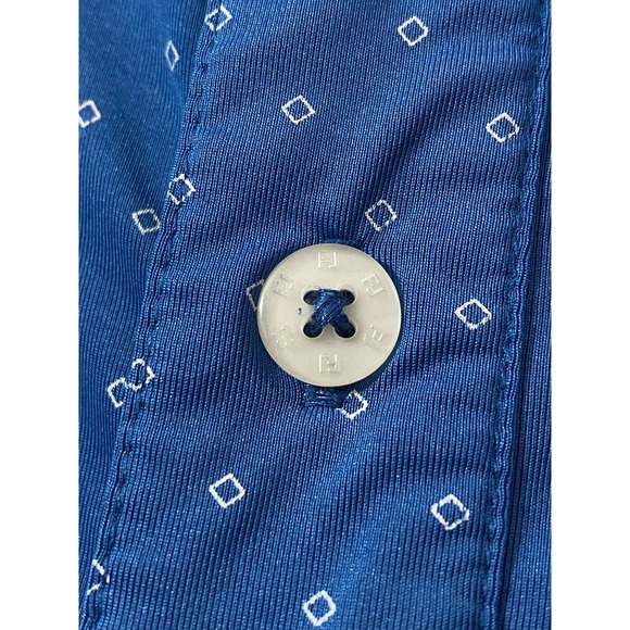 FootJoy FJ Pointe West Country Club Golf Polo Shirt Mens Large Blue White Stripe - Picture 9 of 10